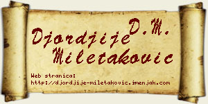 Đorđije Miletaković vizit kartica
